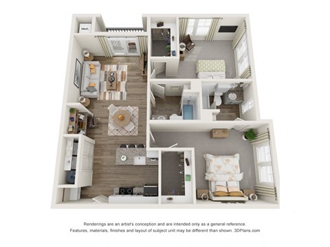 a 3 bedroom floor plan of a 2100 sqft apartment